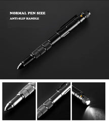 Multi Function Self Defense Tactical Pen Flashlight Case