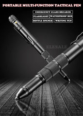 Multi Function Self Defense Tactical Pen Flashlight Case