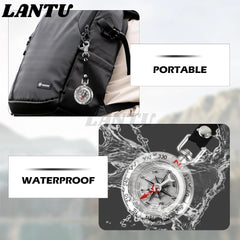 Waterproof Zinc Alloy Compass Keychain  Camping Essentials