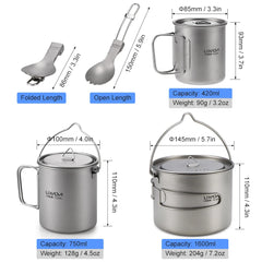 Lixada Titanium Cup Pot Ultralight Portable Cup