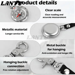 Waterproof Zinc Alloy Compass Keychain  Camping Essentials