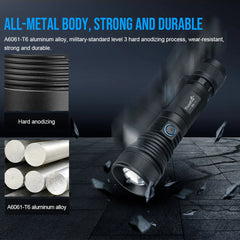 Zoomable LED Flashlight 1500Lumens  Long Range Torch