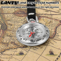 Waterproof Zinc Alloy Compass Keychain  Camping Essentials