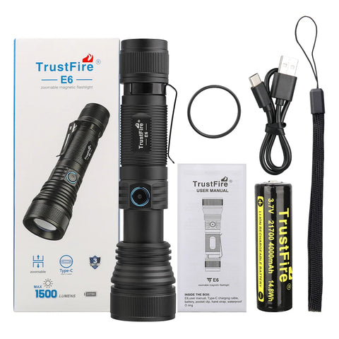 Zoomable LED Flashlight 1500Lumens  Long Range Torch