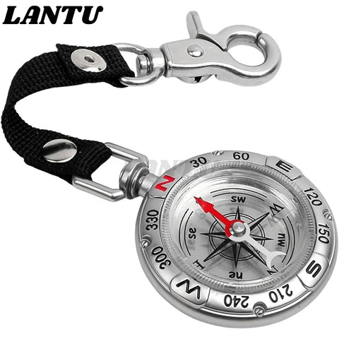 Waterproof Zinc Alloy Compass Keychain  Camping Essentials