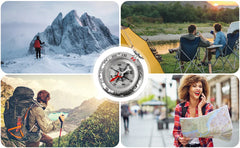 Waterproof Zinc Alloy Compass Keychain  Camping Essentials