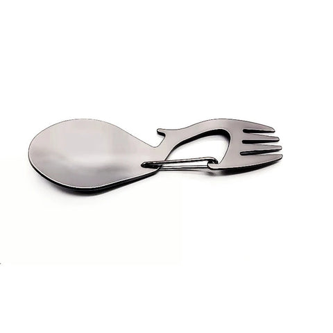 Multi functional pure titanium dual-use fork spoon