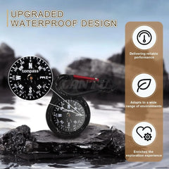 Upgraded Waterproof Compass Keychain Zinc Alloy Camping