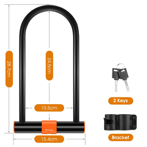 Carbon Steel Bike U Lock Anti-Theft Secure Lock