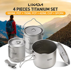 Lixada Titanium Cup Pot Ultralight Portable Cup