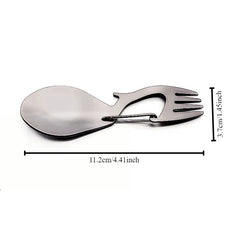 Multi functional pure titanium dual-use fork spoon