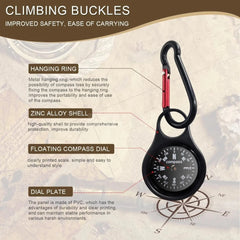Upgraded Waterproof Compass Keychain Zinc Alloy Camping