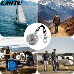 Waterproof Zinc Alloy Compass Keychain  Camping Essentials